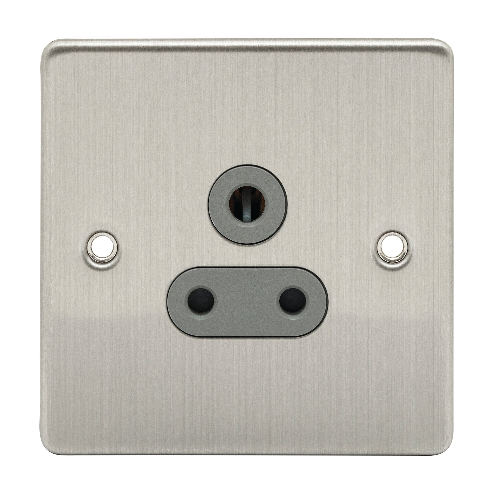 Niglon D-S51-BCG 1 Gang 5A Unswitched Socket Brushed Chrome Grey Insert