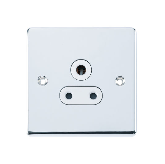 Niglon D-S51-PCW 1 Gang 5A Unswitched Socket Polished Chrome White Insert