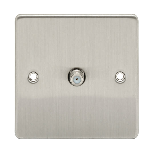 Niglon D-SAT1-BCG 1 Gang Satellite Outlet Brushed Chrome Grey Insert