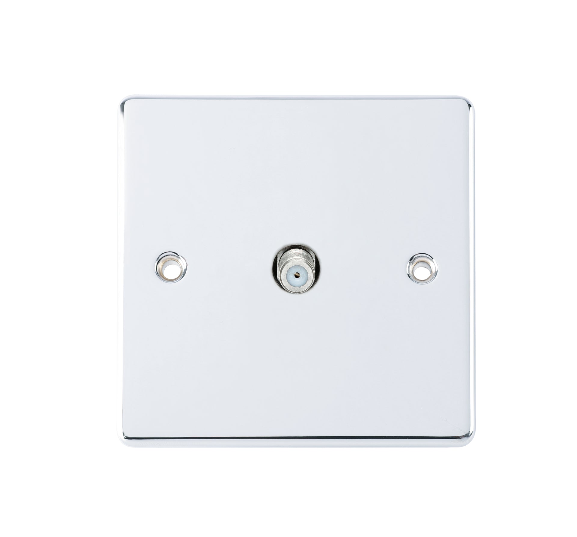 Niglon D-SAT1-PCW 1 Gang Satellite Outlet Polished Chrome White Insert