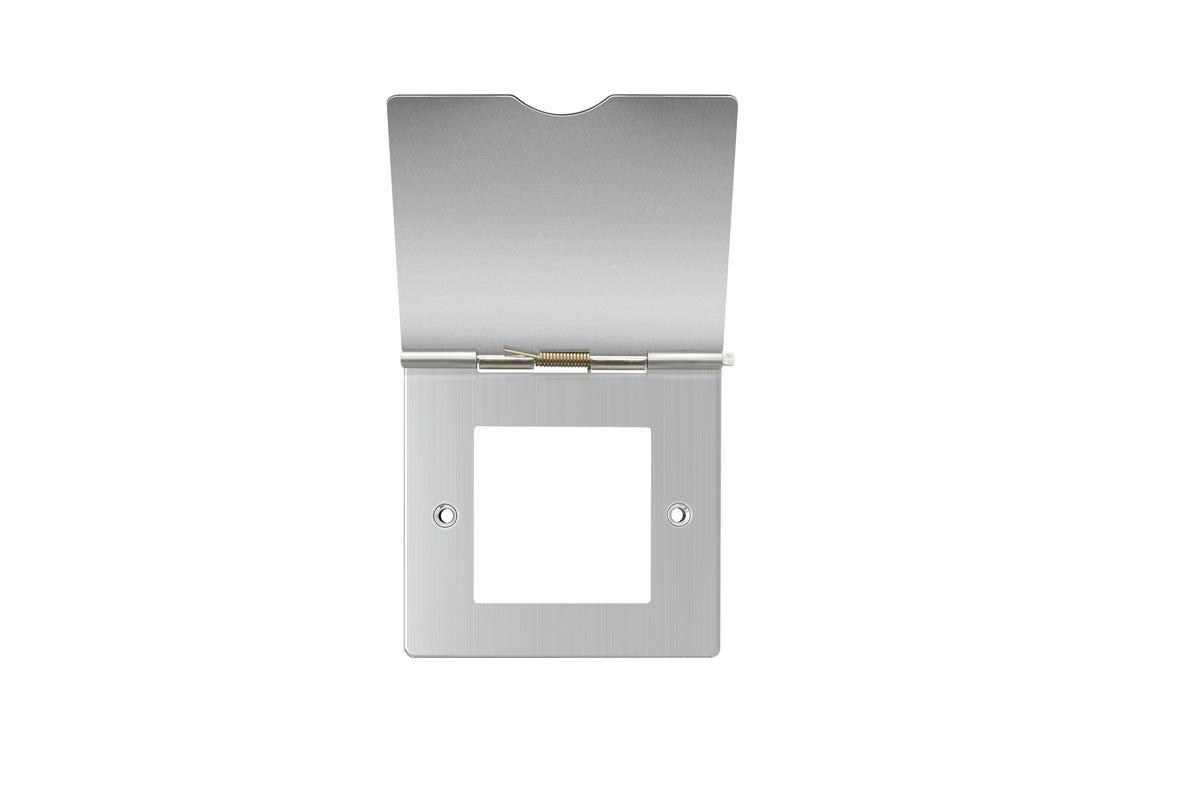 Niglon D-SF12-BC 1 Gang 2 Module Euromodule Floor Socket Brushed Chrome