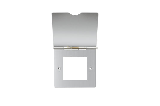 Niglon D-SF12-BC 1 Gang 2 Module Euromodule Floor Socket Brushed Chrome