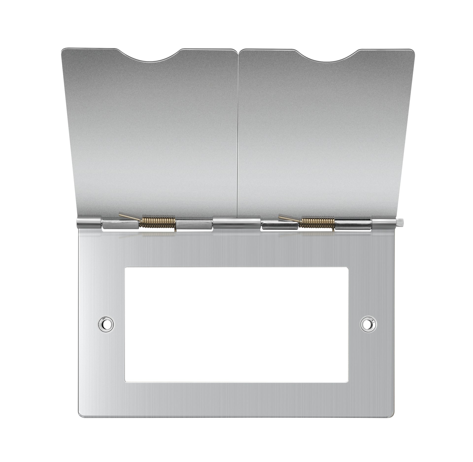 Niglon D-SF132-BC 2 Gang 4 Module Euromodule Floor Socket Brushed Chrome