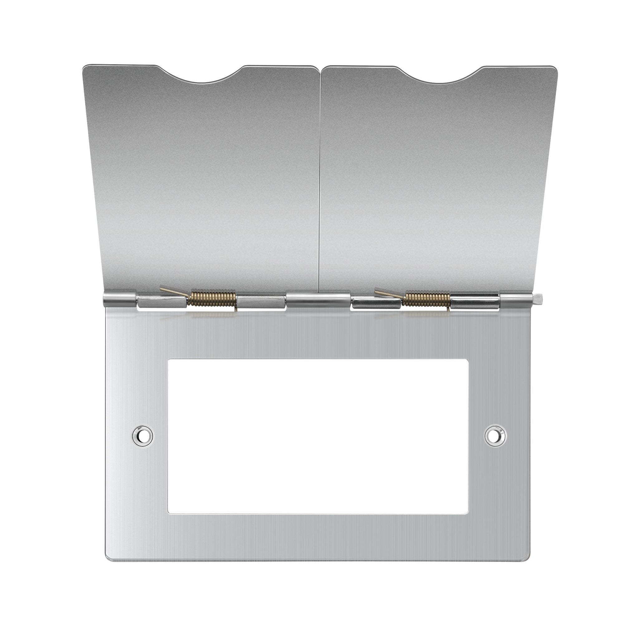 Niglon D-SF132-BC 2 Gang 4 Module Euromodule Floor Socket Brushed Chrome