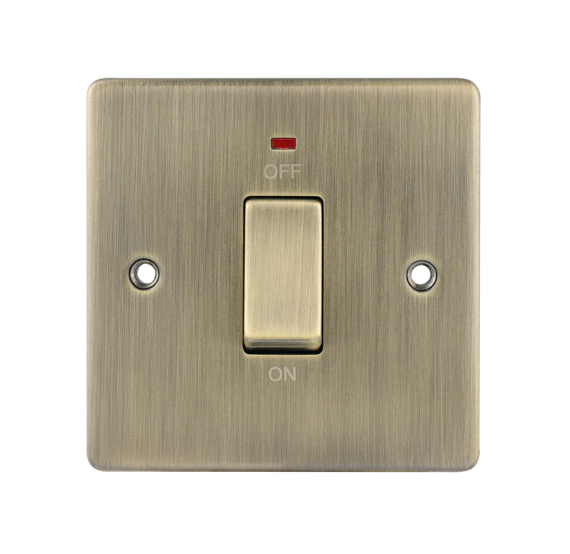 Niglon D-SP45DPN-ABM 1 Gang 45A DP Switch with Neon Antique Brass