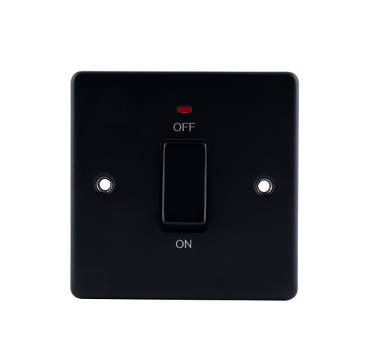Niglon D-SP45DPN-MBM 1 Gang 45A DP Switch with Neon Matt Black