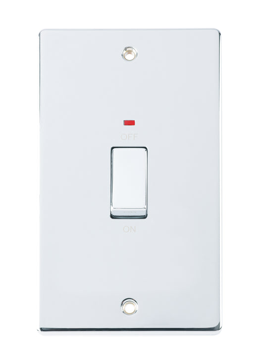 Niglon D-SP45LDPN-PCM 2 Gang 45A DP Switch with Neon Polished Chrome