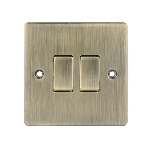 Niglon D-SP622-ABM 2 Gang 2 Way Switch Antique Brass