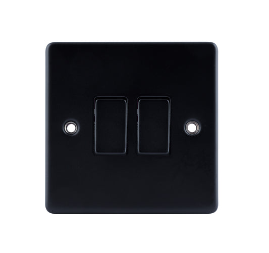 Niglon D-SP622-MBM 2 Gang 2 Way Switch Matt Black