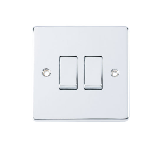 Niglon D-SP622-PCM 2 Gang 2 Way Switch Polished Chrome