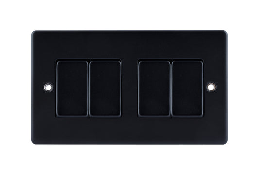 Niglon D-SP642-MBM 4 Gang 2 Way Switch Matt Black
