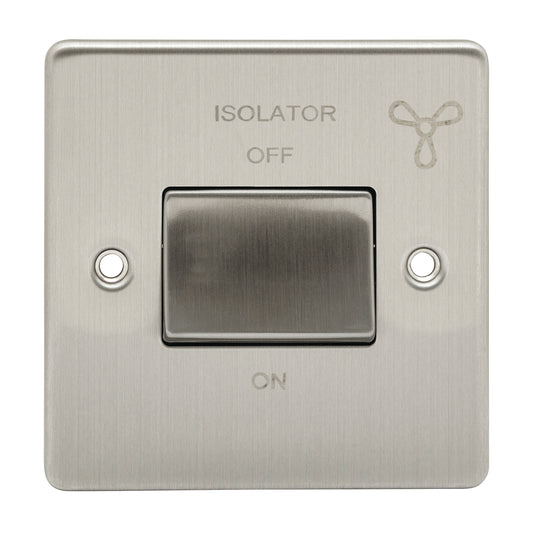 Niglon D-SP6FAN-BCM 1 Gang TP Fan Isolator Switch Brushed Chrome