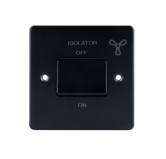 Niglon D-SP6FAN-MBM 1 Gang TP Fan Isolator Switch Matt Black