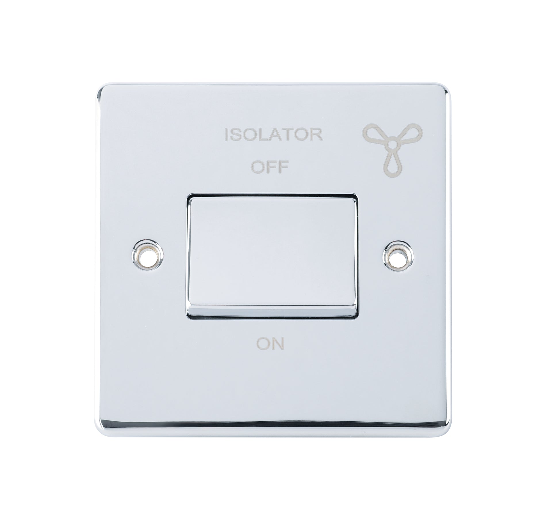 Niglon D-SP6FAN-PCM 1 Gang TP Fan Isolator Switch Polished Chrome