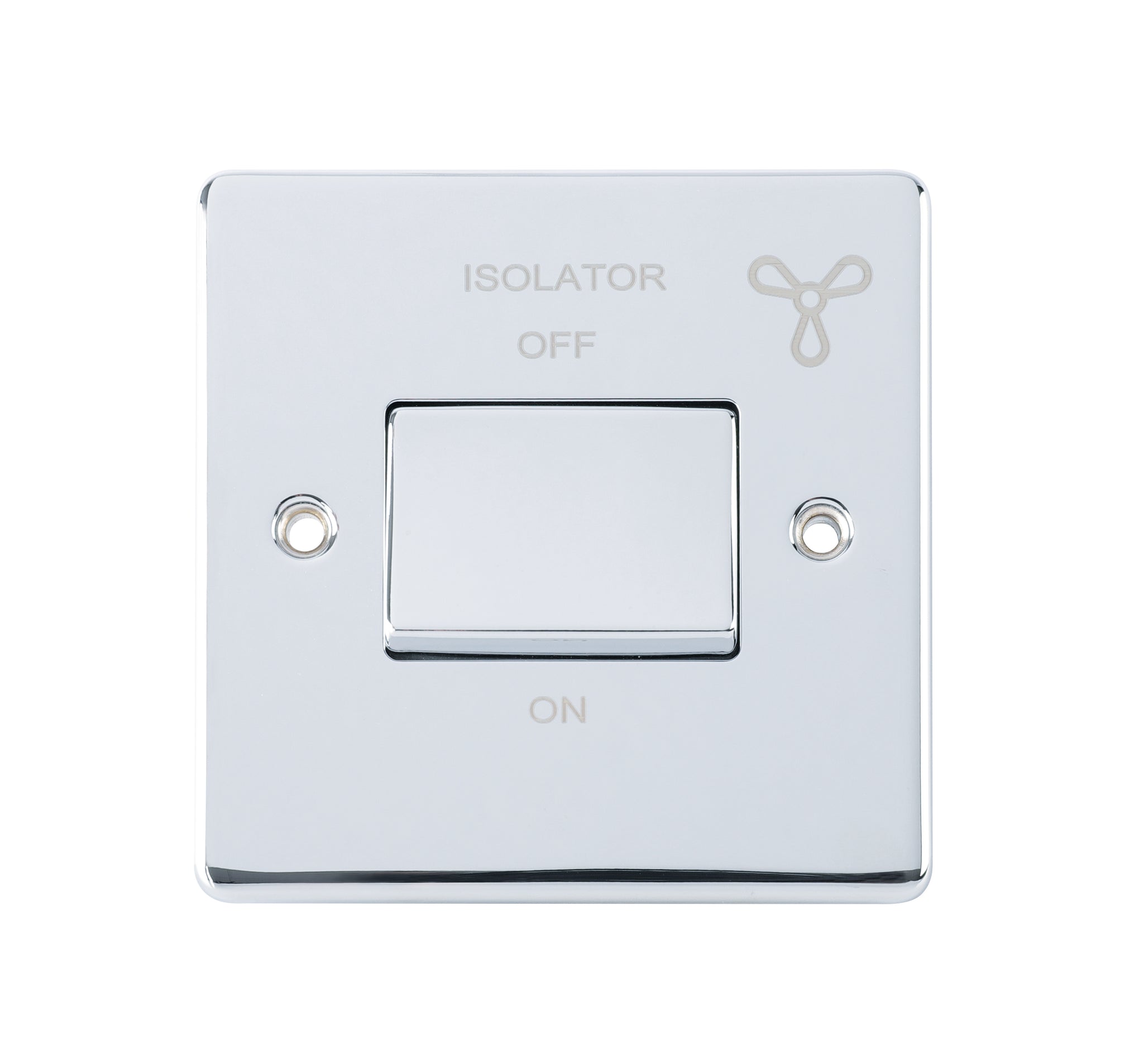 Niglon D-SP6FAN-PCM 1 Gang TP Fan Isolator Switch Polished Chrome