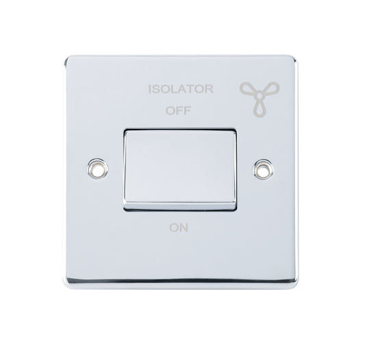 Niglon D-SP6FAN-PCM 1 Gang TP Fan Isolator Switch Polished Chrome