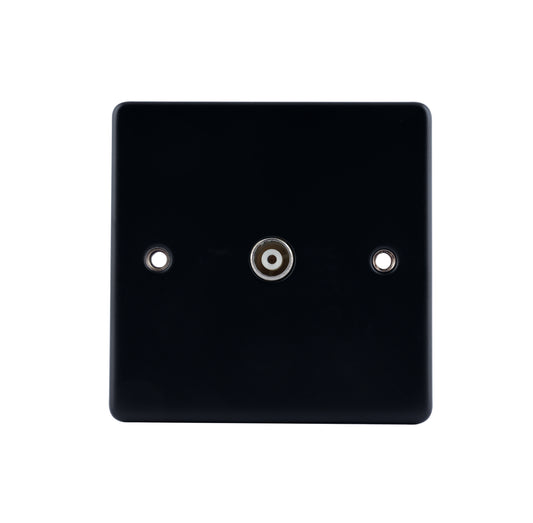 Niglon D-TV1-MBB 1 Gang TV / FM Outlet Matt Black