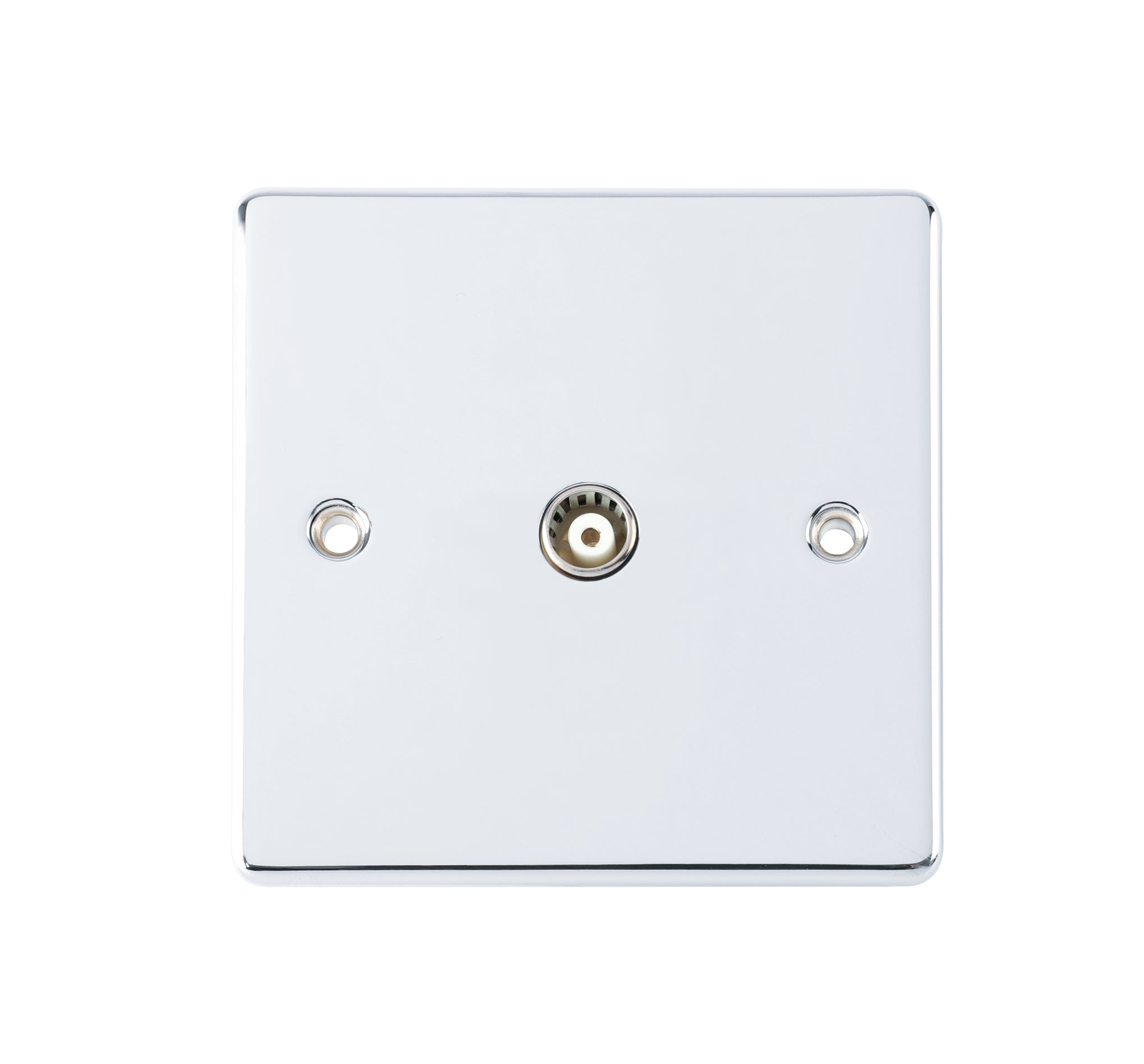 Niglon D-TV1-PCW 1 Gang TV / FM Outlet Polished Chrome White Insert