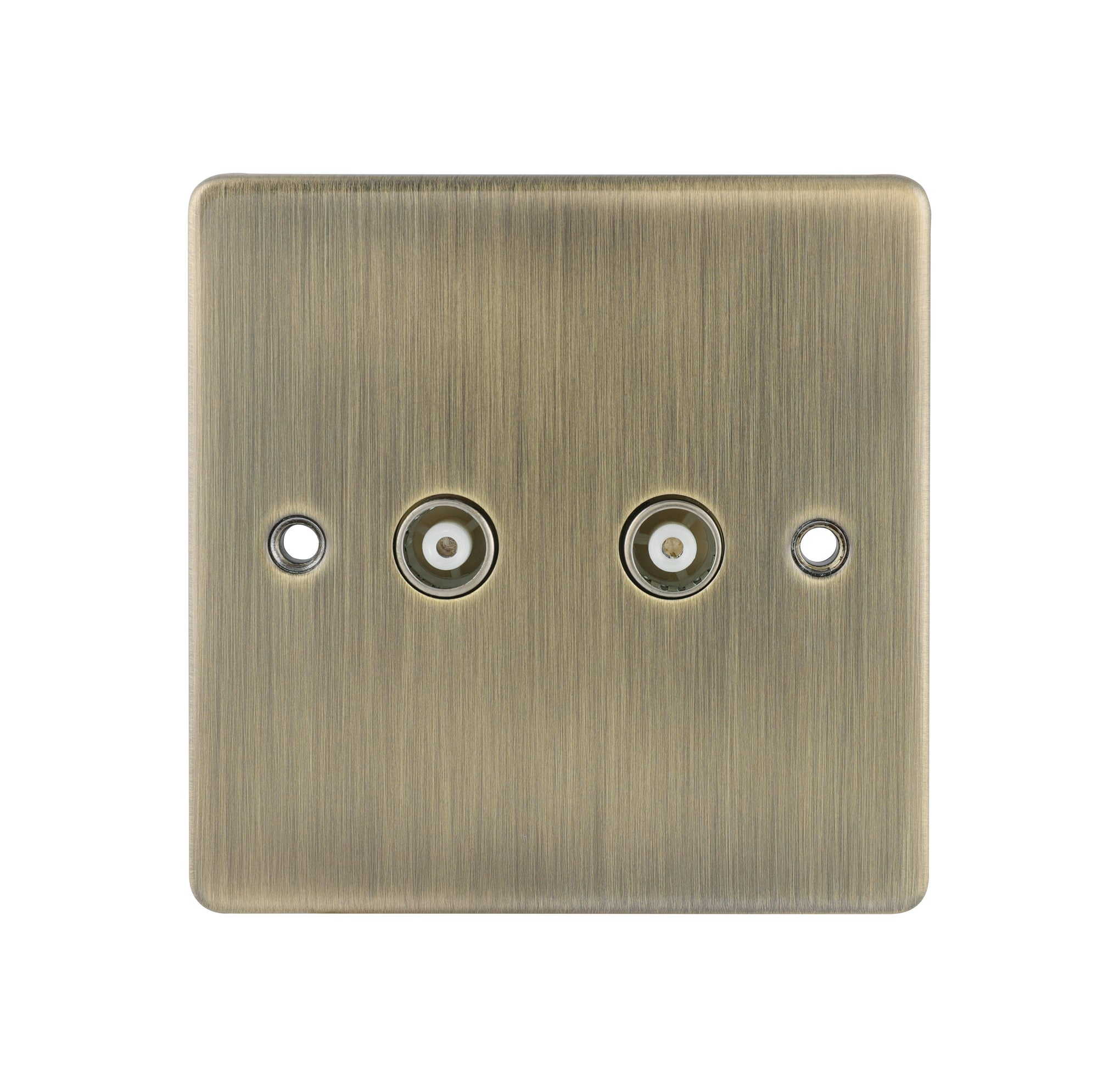 Niglon D-TV2-ABB 2 Gang TV / FM Outlet Antique Brass