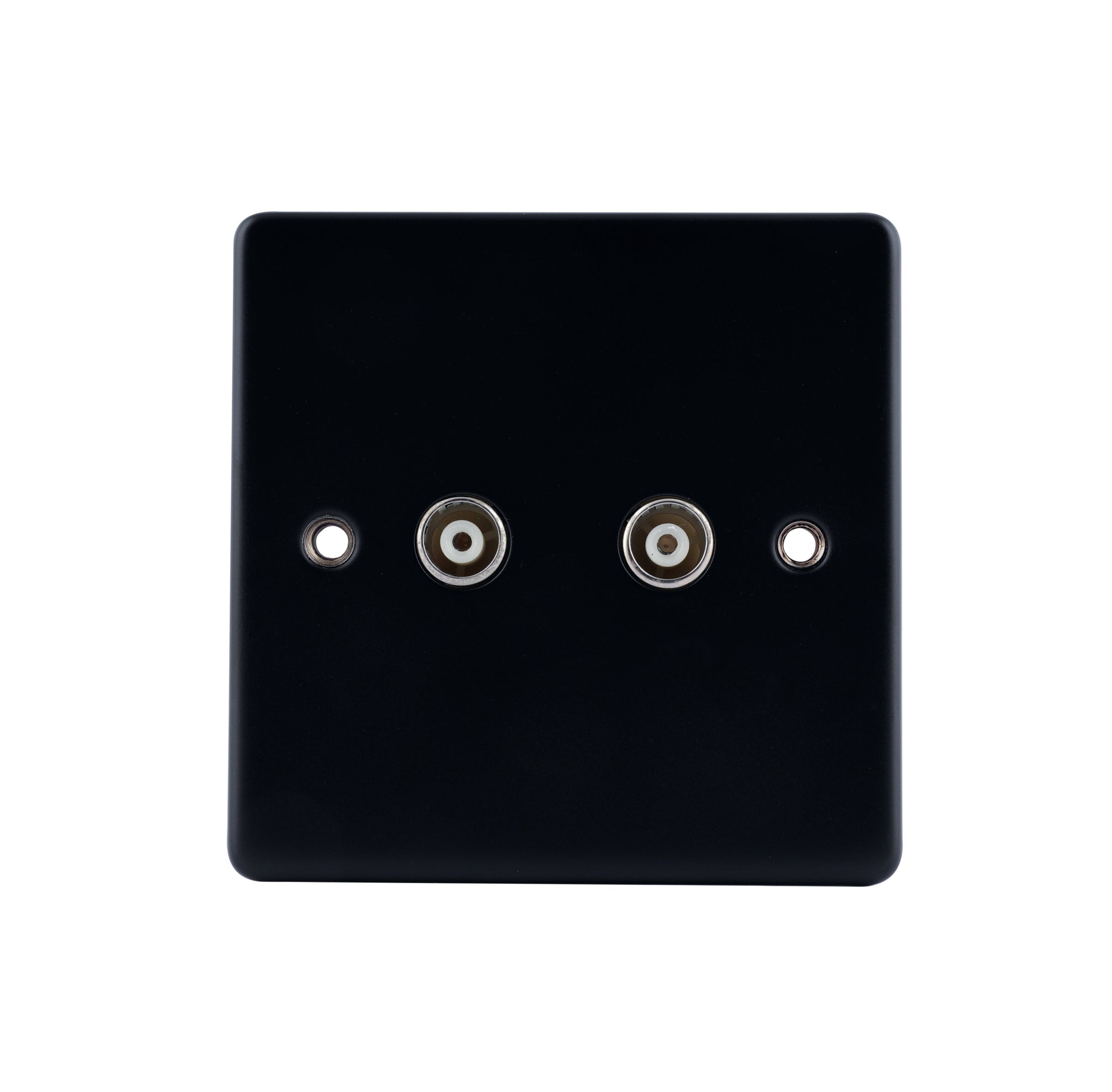 Niglon D-TV2-MBB 2 Gang TV / FM Outlet Matt Black