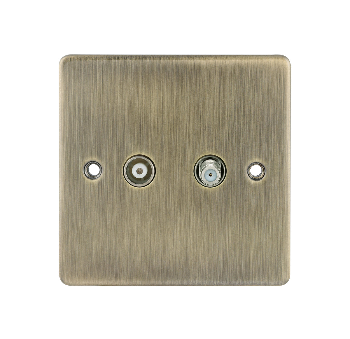 Niglon D-TV+SAT-ABB 2 Gang TV / SAT Outlet Antique Brass