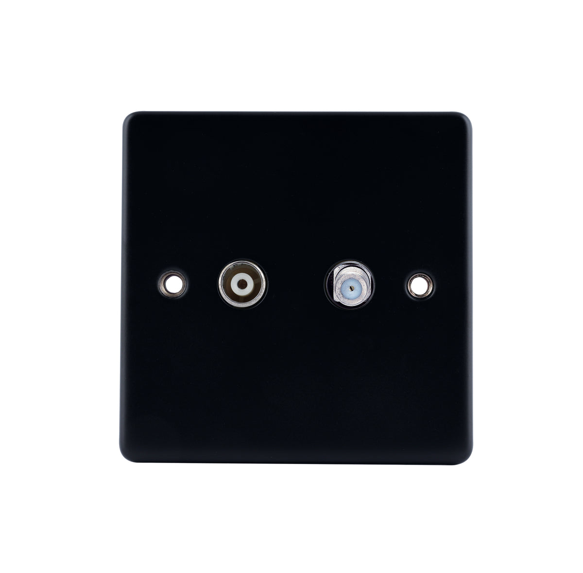 Niglon D-TV+SAT-MBB 2 Gang TV / SAT Outlet Matt Black
