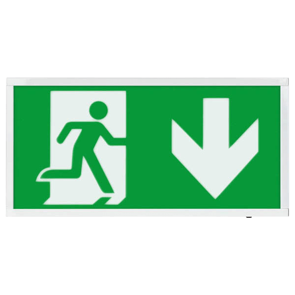 ESP D120DWH Duceri 3W LED Maintained Emergency Exit Sign with Down Legend 5500K IP20 White
