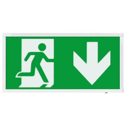 ESP D120DWH Duceri 3W LED Maintained Emergency Exit Sign with Down Legend 5500K IP20 White