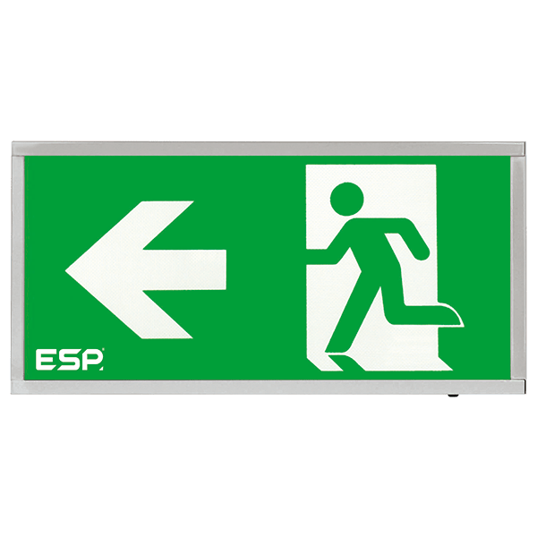 ESP D120LCH Duceri 3W LED Maintained Emergency Exit Sign with Left Legend 5500K IP20 Chrome