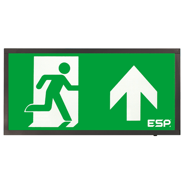 ESP D120UBK Duceri 3W LED Maintained Emergency Exit Sign with Up Legend 5500K IP20 Black