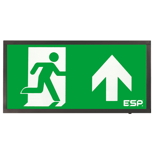 ESP D120UBK Duceri 3W LED Maintained Emergency Exit Sign with Up Legend 5500K IP20 Black