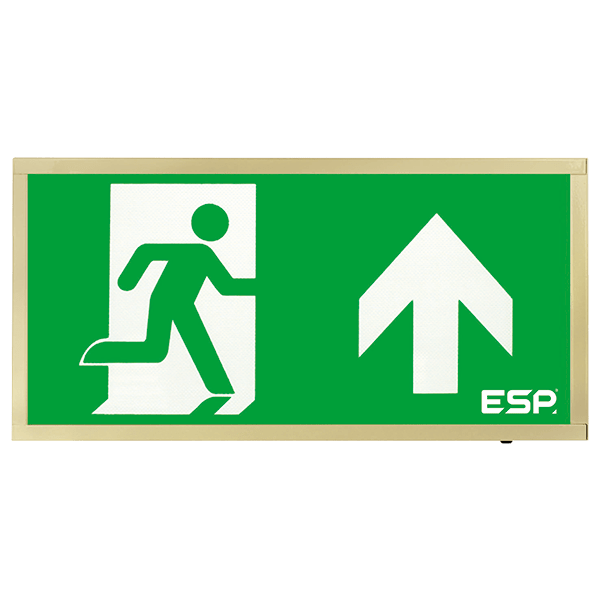 ESP D120UBR Duceri 3W LED Maintained Emergency Exit Sign with Up Legend 5500K IP20 Brass