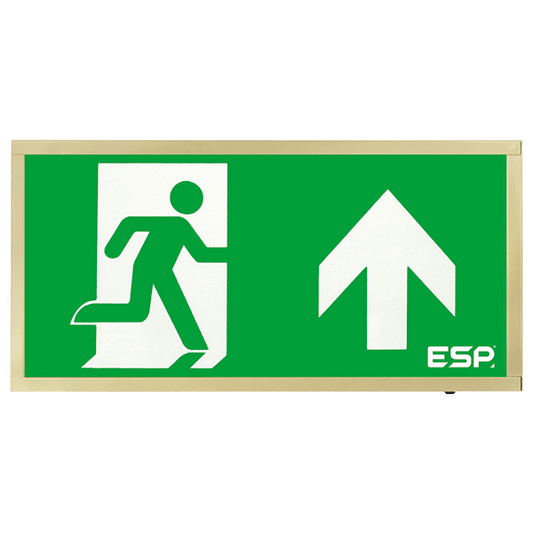 ESP D120UBR Duceri 3W LED Maintained Emergency Exit Sign with Up Legend 5500K IP20 Brass
