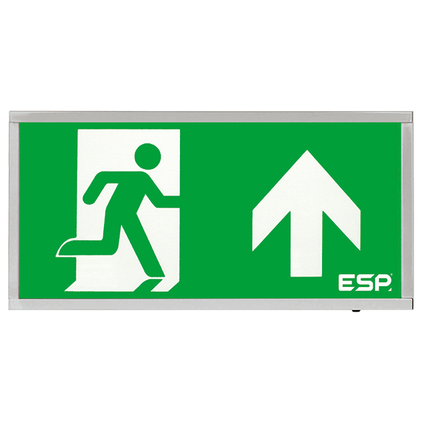 ESP D120UCH Duceri 3W LED Maintained Emergency Exit Sign with Up Legend 5500K IP20 Chrome