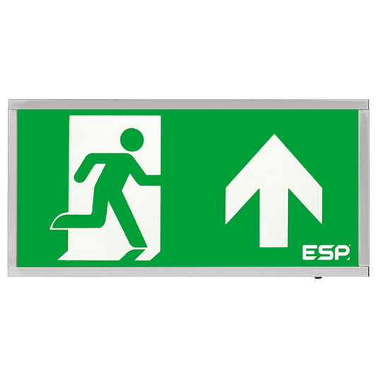 ESP D120UCH Duceri 3W LED Maintained Emergency Exit Sign with Up Legend 5500K IP20 Chrome