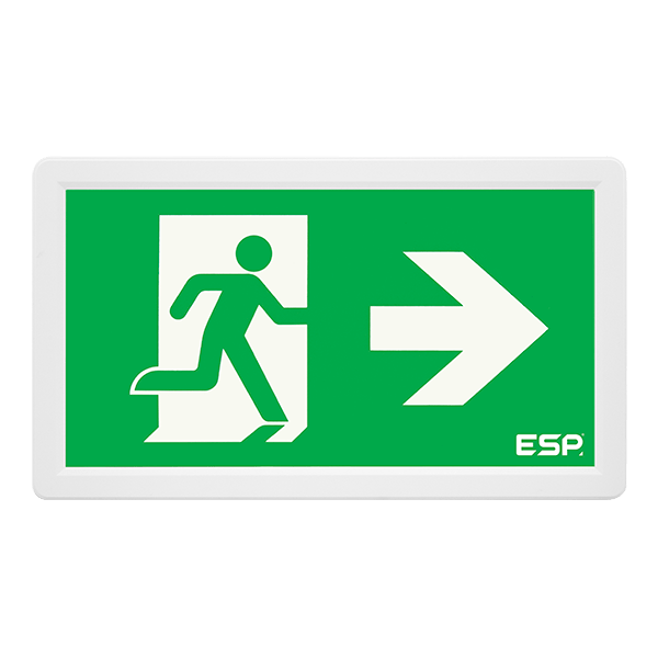 ESP D121AWH Duceri 3W LED Maintained Slim Emergency Exit Sign with All Legends 5500K IP20 White