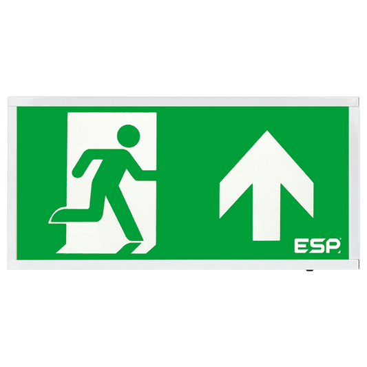 ESP D520UWH Duceri 4W LED Maintained Self-Test Emergency Exit Sign with Up Legend 5500K IP20 White