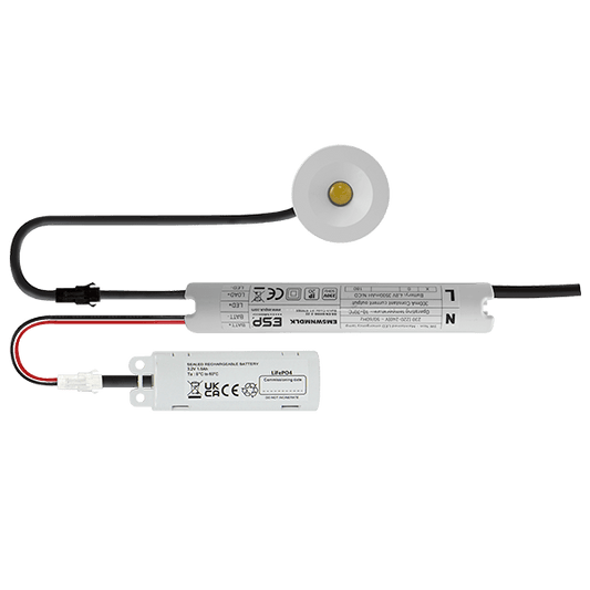 ESP D6402WH Duceri 3W LED Self-Test Emergency Downlight with Open Lens 5500K IP20 White