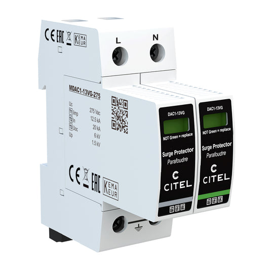 Switchtec DAC1-13VGS-11-275 Citel 25KA 1P+N TT/TN Type 1+2+3 Surge Protection Device