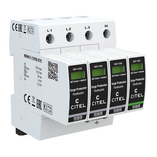 Switchtec DAC1-13VGS-31-275 Citel 50KA 3P+N TT/TNS Type 1+2+3 Surge Protection Device