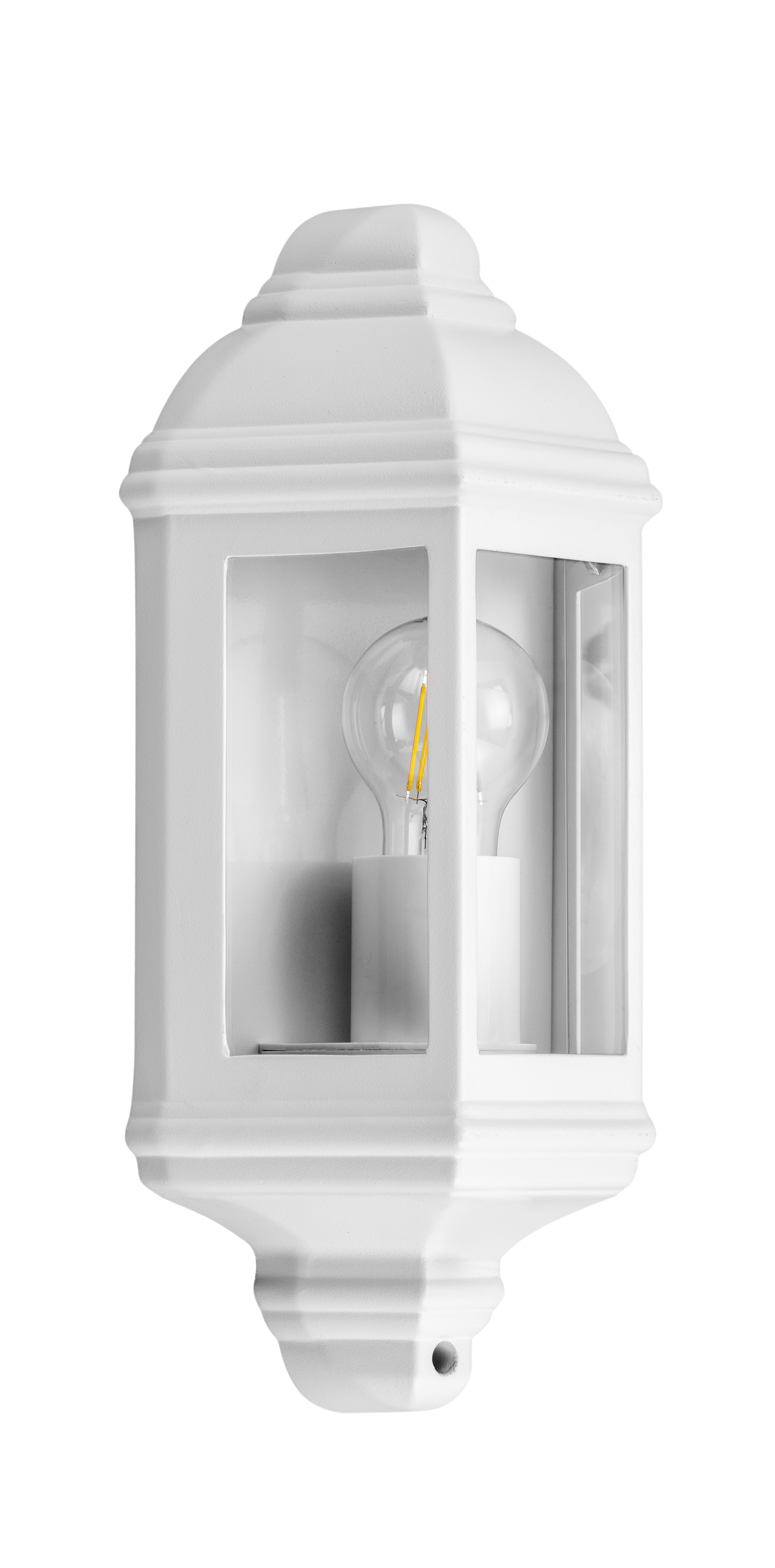 Kosnic DAL-WHT Dalby E27 Half Lantern IP44 White