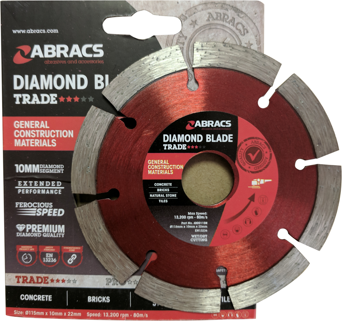 Deligo DB4522 115 x 10 x 22mm Diamond Blade Cutting Disc