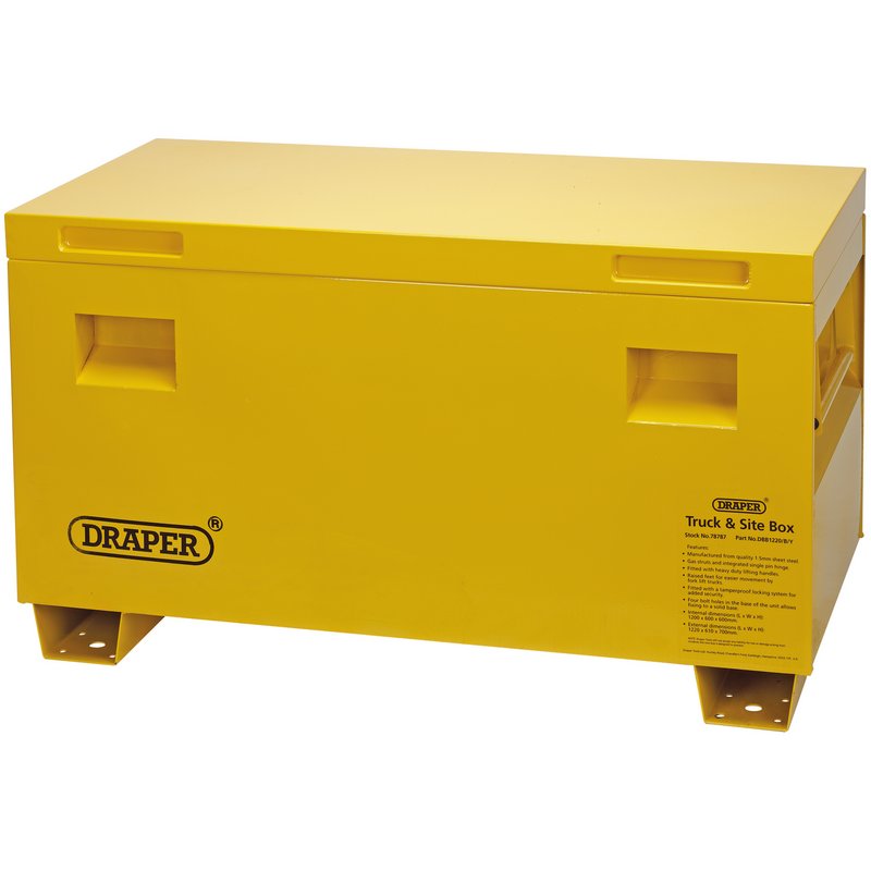 Draper DBB1220/B/Y Contractors Secure Storage Box 1220 x 610 x 700mm Yellow
