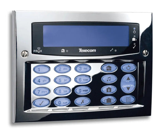Texecom DBD-0121 Premier Elite FMK Flush Mount LCD Keypad Polished Chrome