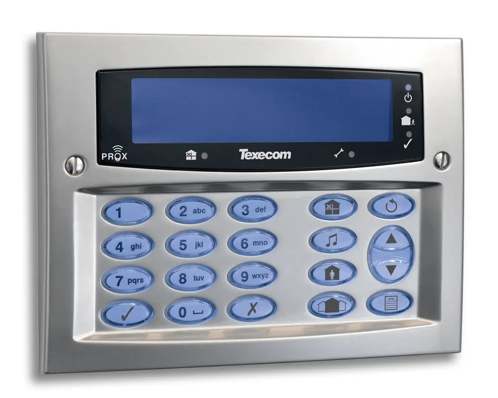 Texecom DBD-0123 Premier Elite FMK Flush Mount LCD Keypad Satin Chrome