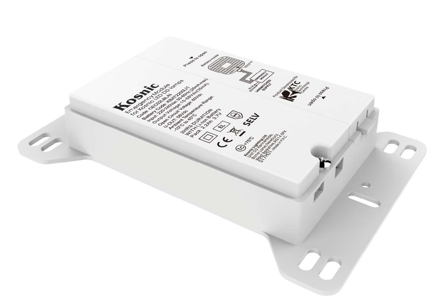 Kosnic EMDD202/SST DD EME 2 Duo 2W Manual & Self-Test Emergency Module White