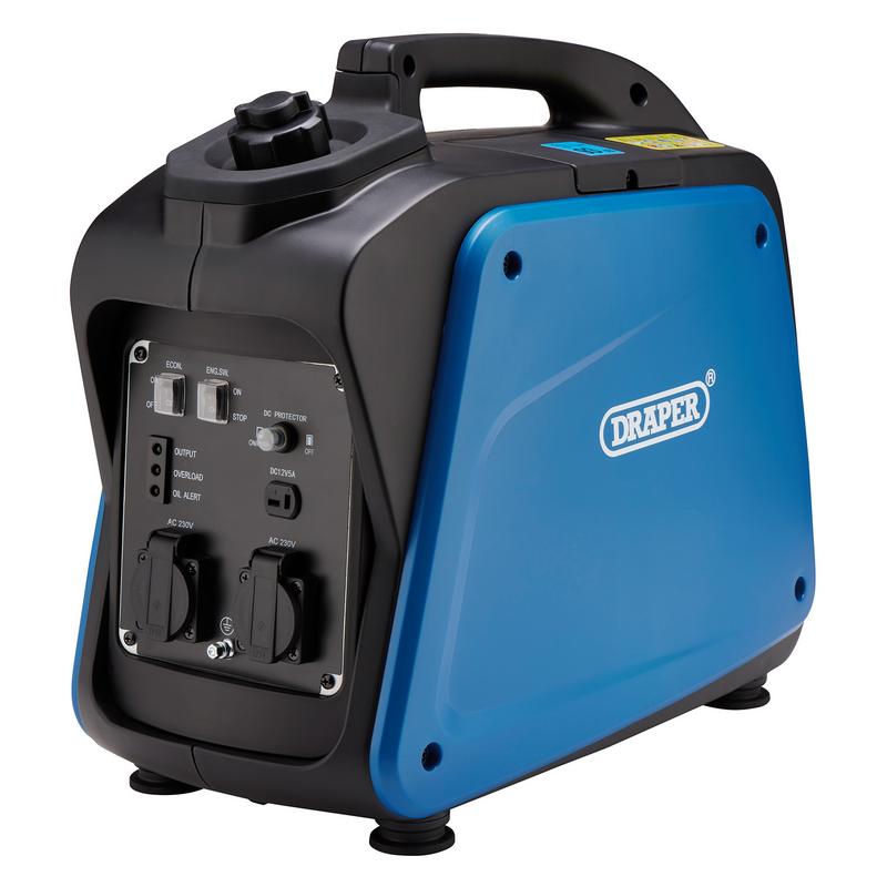 Draper DGI2000 1.7KW 4.1L Petrol Inverter Generator Black & Blue