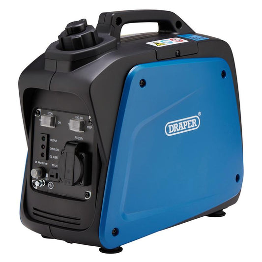 Draper DGI800DI 700W 2.1L Petrol Inverter Generator Black & Blue