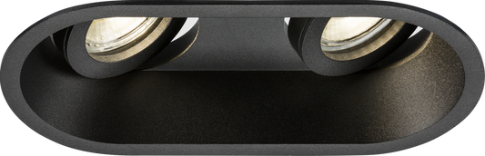 Knightsbridge DIC2TRB  2x GU10 Tilt Round Anti-Glare Downlight Black