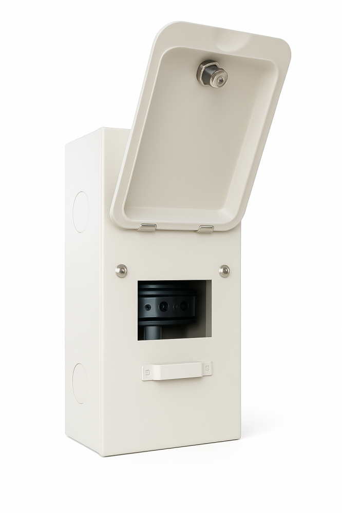 Switchtec DMC4MA-L SCL 4 Module Metal Enclosure with Hinged Lid (Lockable) Grey IP30